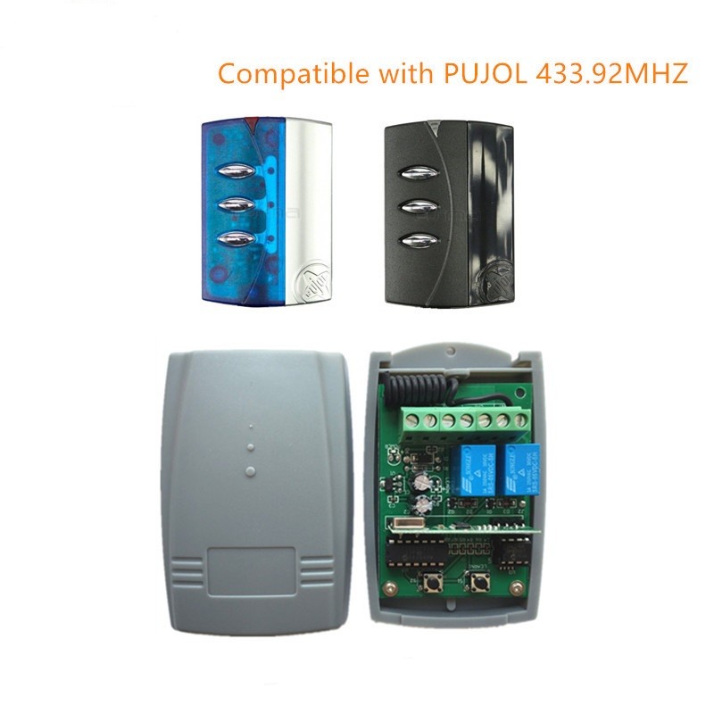 For Pujol 433.92mhz Rolling Code Garage Door Remote Control Receiver Switch New