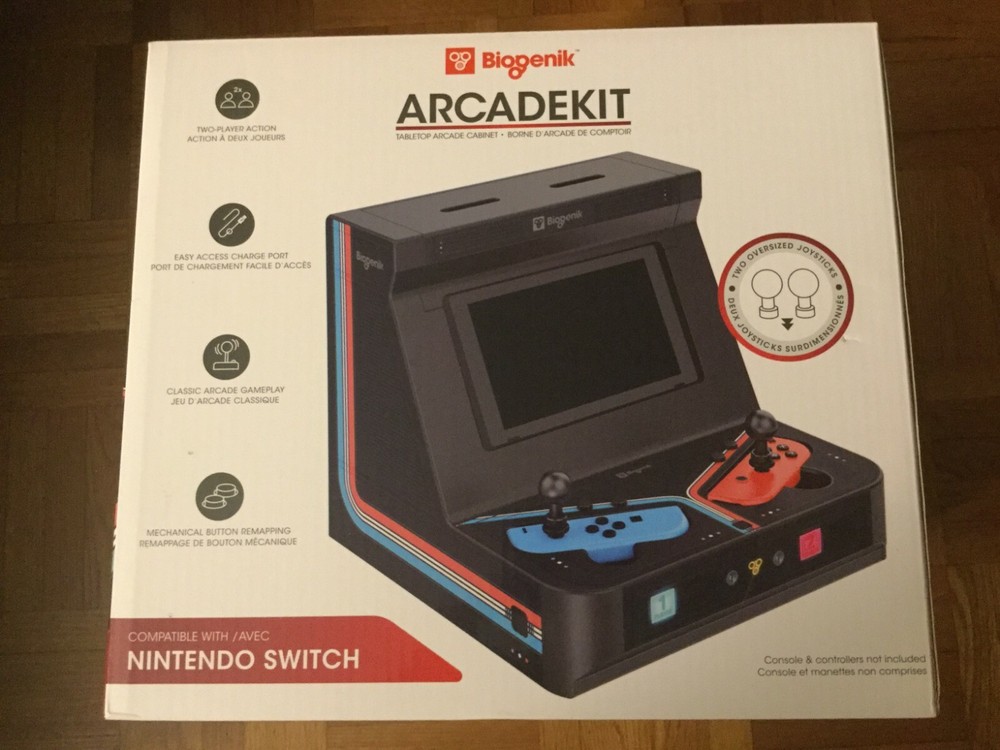 Tabletop Arcade Kit Dock Cabinet for Nintendo Switch + Two Oversized Joysticks