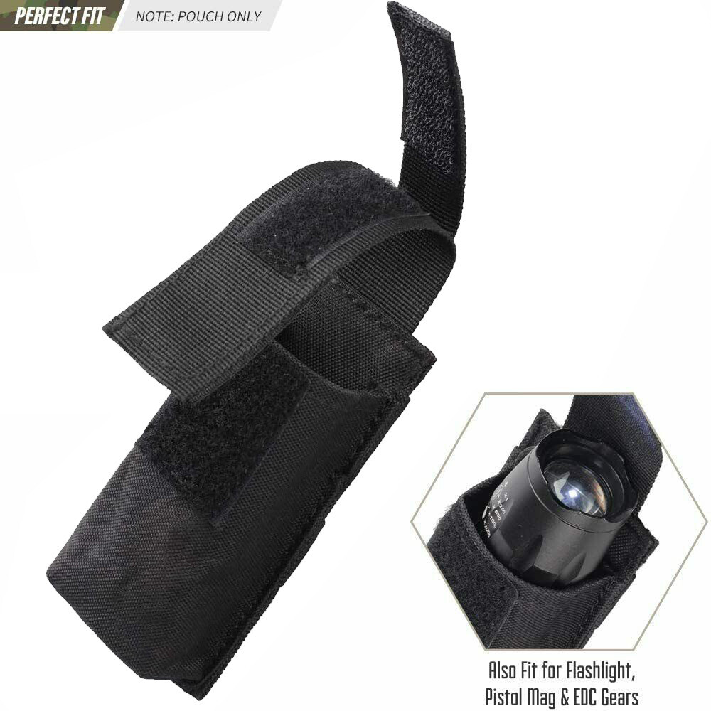 Tactical Molle Flashlight Holder Belt Holster Flashlight Pouch Torch Carry Case