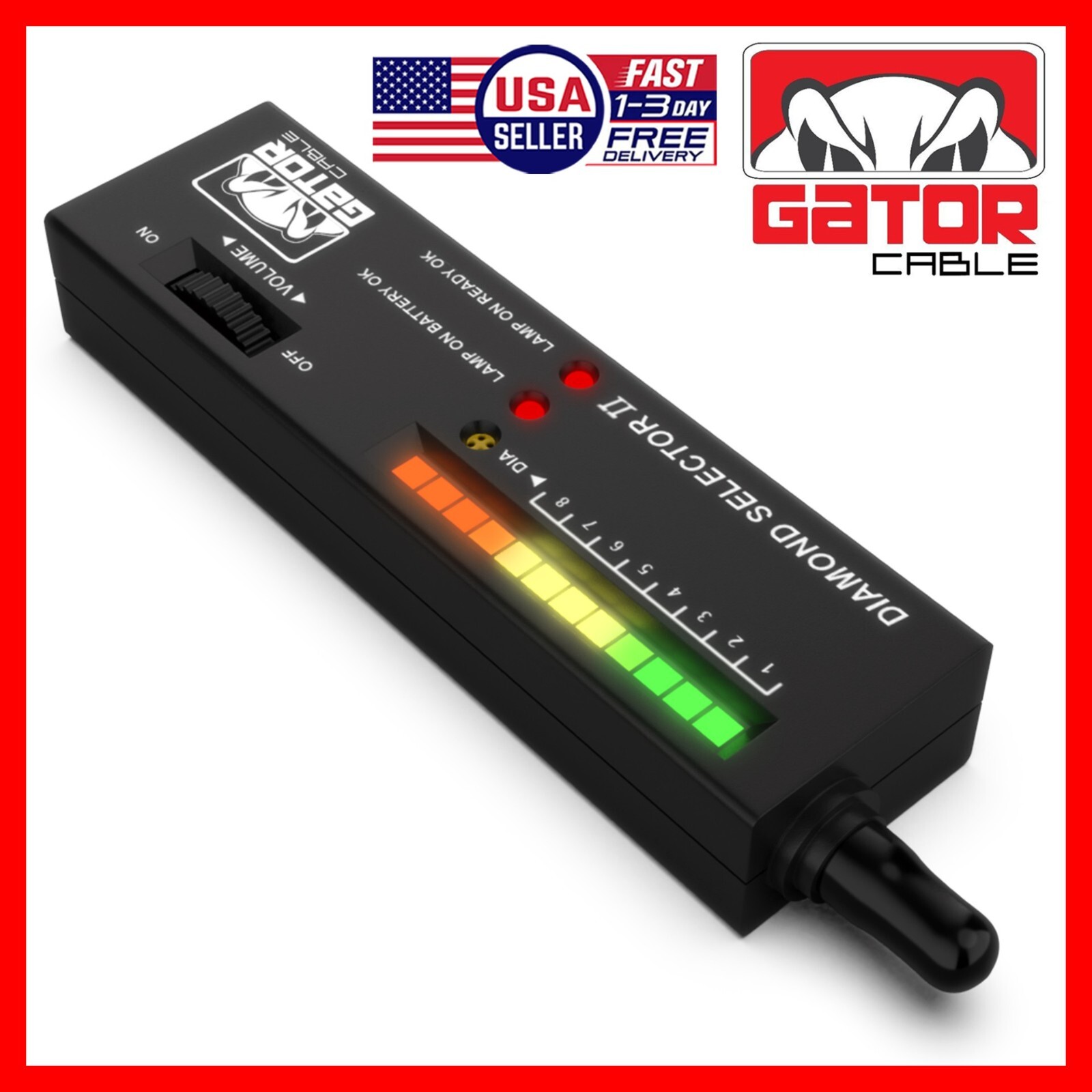 Diamond Gemstone Tester Selector Illuminated Jewelry Testing Tool Pen Portable