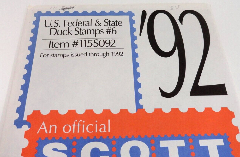 Scott 1992 US Federal & State Duck Stamps Album Supplement #6 115S092 NOS