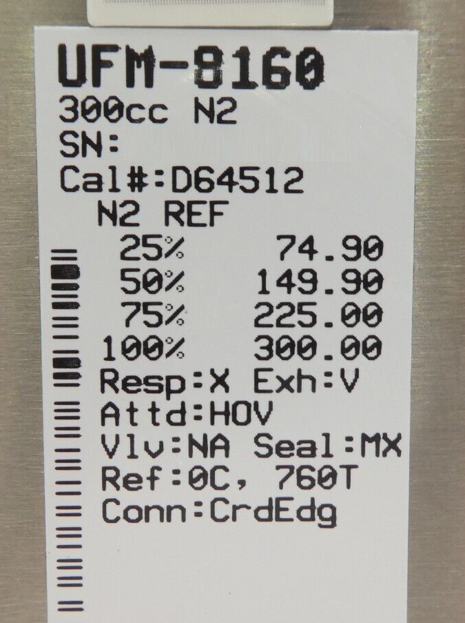 UNIT Instruments UFM-8160 Mass Flow Controller MFC 300 CC N2 OEM Refurbished