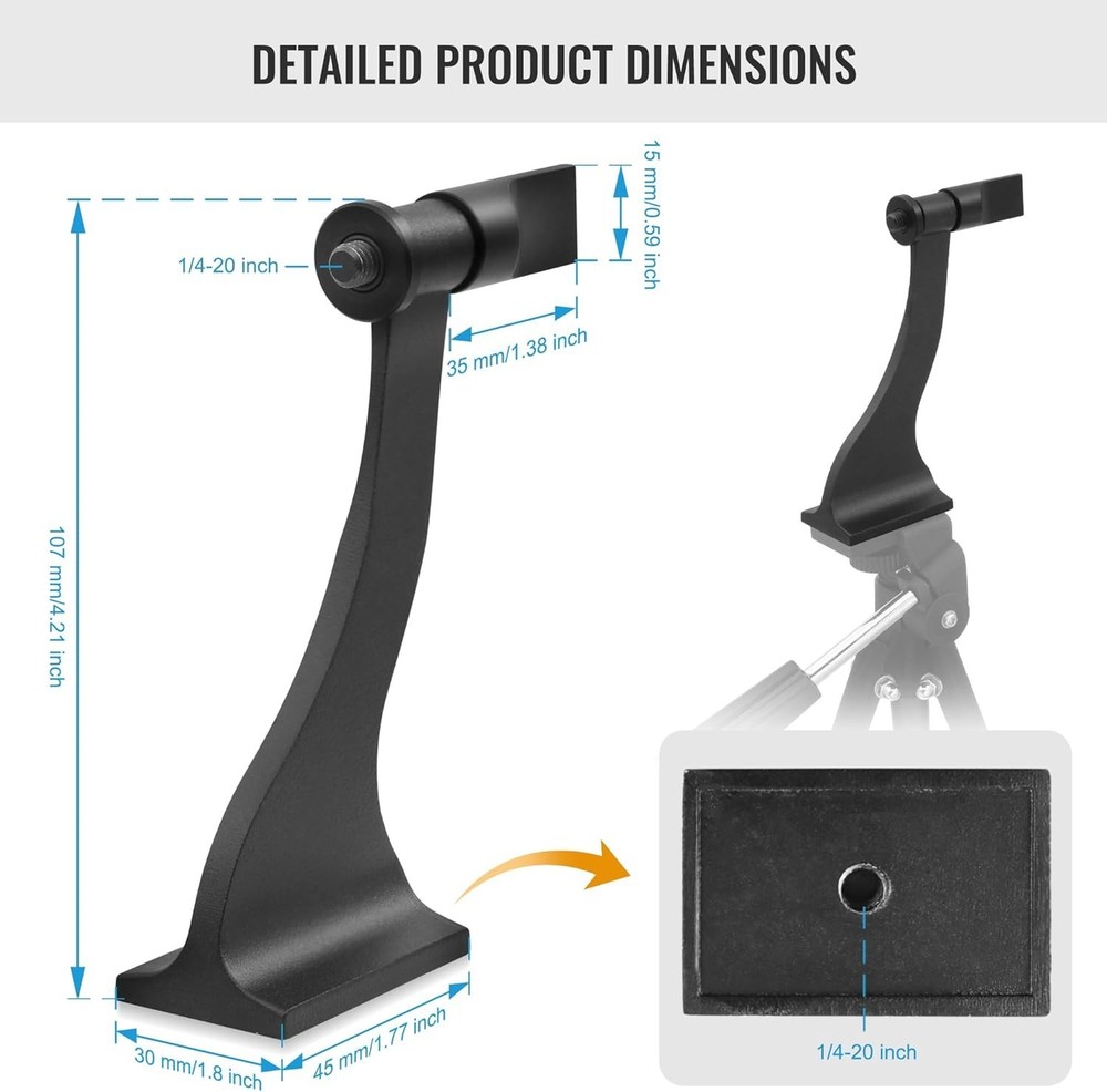 Tripod Adapter with Quick Release 1/4 Inch Threading Detachable Mount