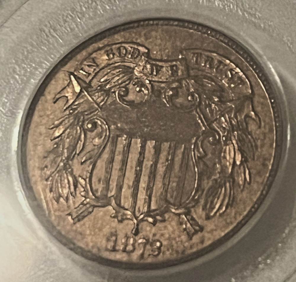 1872 Two Cent PCGS PR62 Red Brown, Scarce date