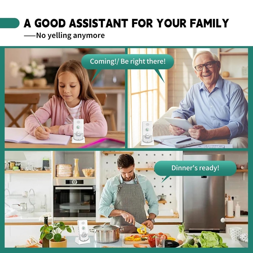 Wireless Intercom System Long Range Two Way Voice Indoor Home Communication