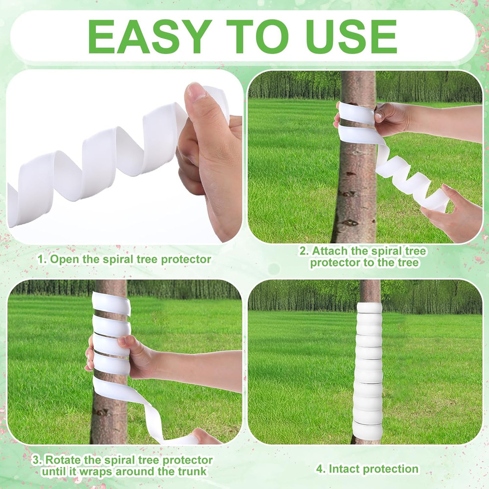 10 Pcs Tree Trunk Protector - 2 Size Plastic Spiral Tree Guard Tree Trunk Protec