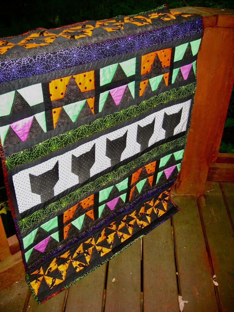 Black Magic Spellbinders Halloween Quilt, Lap, Wall, More, Handmade
