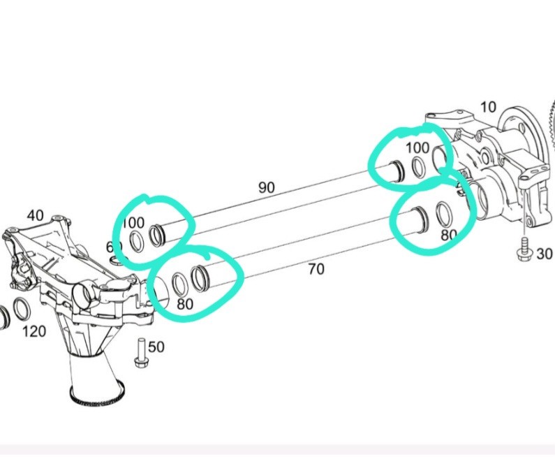 4PC OEM Detroit DD15 OIL PUMP CONNECT PIPE O-RINGS 2X A4721870880 2X A4721870980