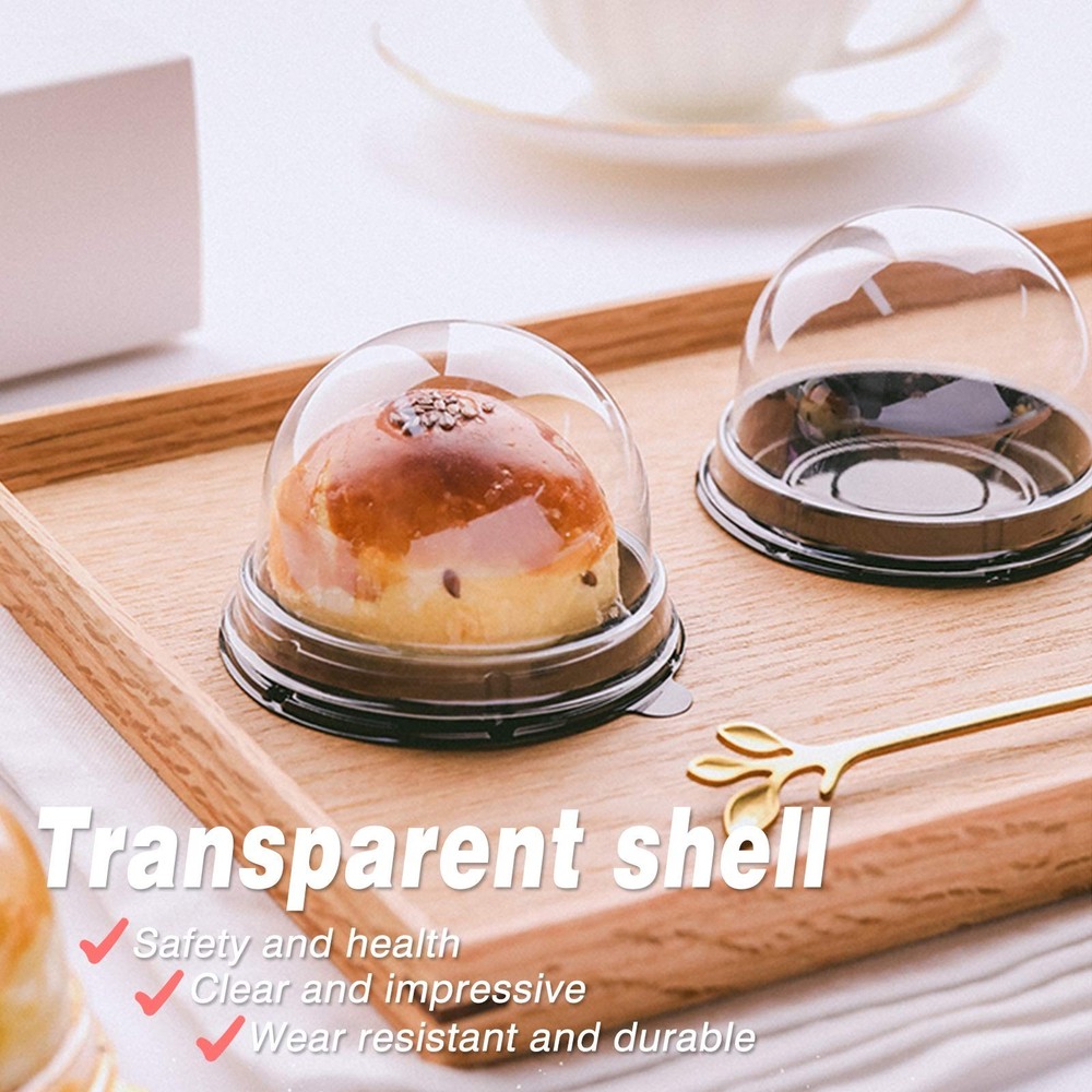 Clear Plastic Mini Cupcake Container,25 PC Desk Pet Containers Mooncake Boxes...