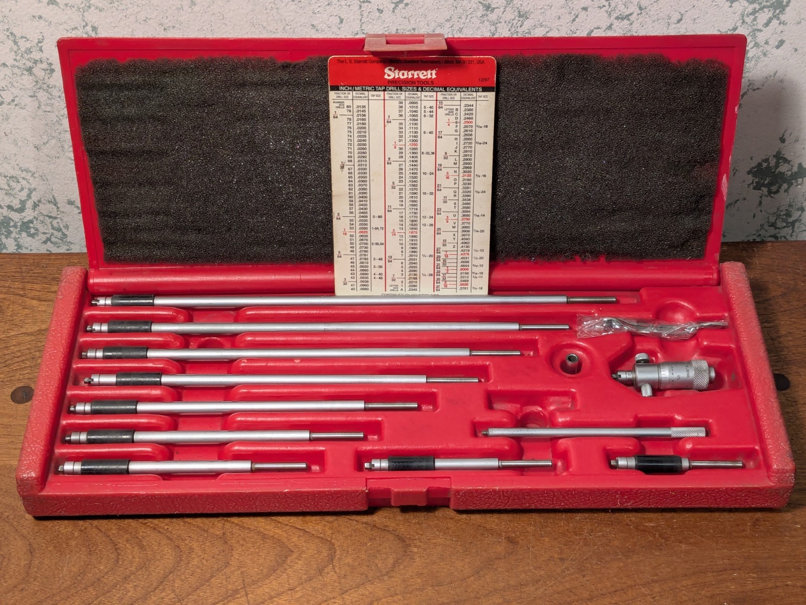 MITUTOYO INSIDE MICROMETER SET NO 141-133 - 2-12 Inches