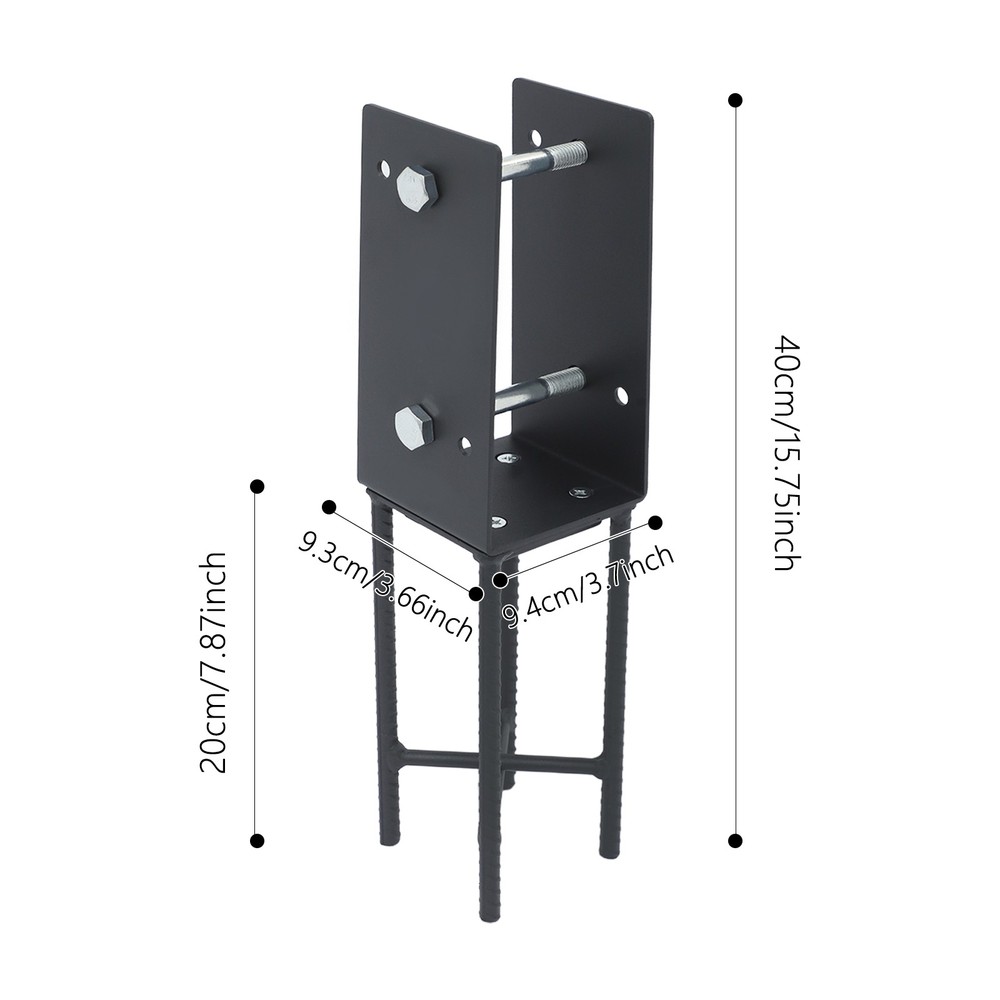 8Pcs Post Base Holders Multi-Functional U-Shape Concrete Foundation Fence Set