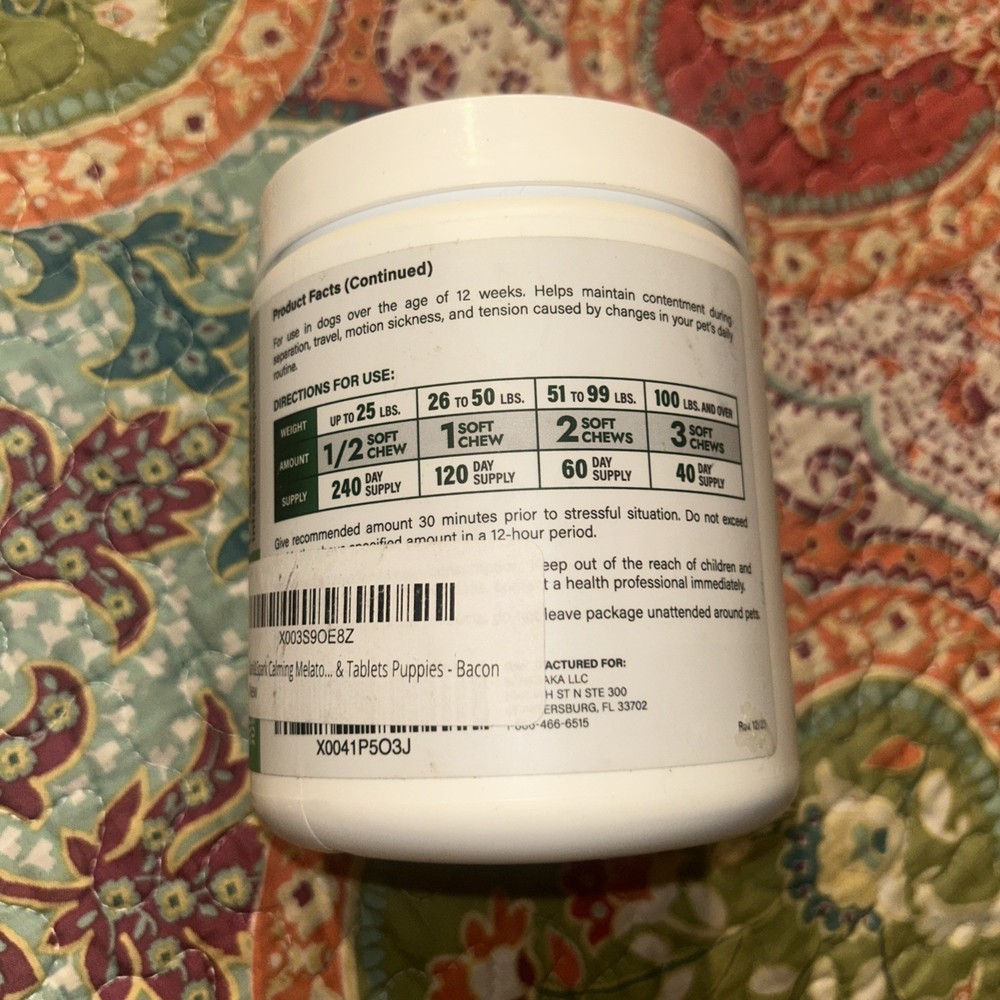 BARK & SPARK Melatonin Calming Chews 120soft Chews