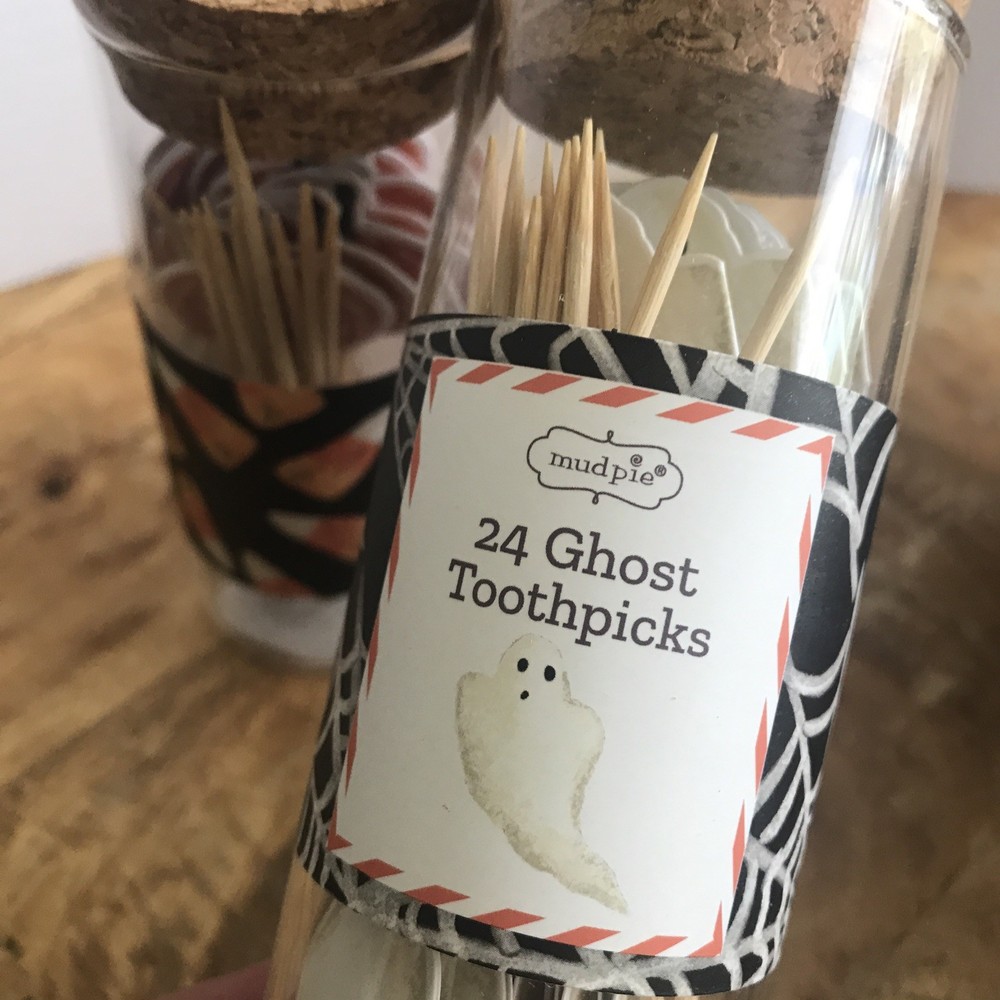 Mud Pie Toothpicks And Bottle Halloween Pumpkins And Ghosts 48 Count