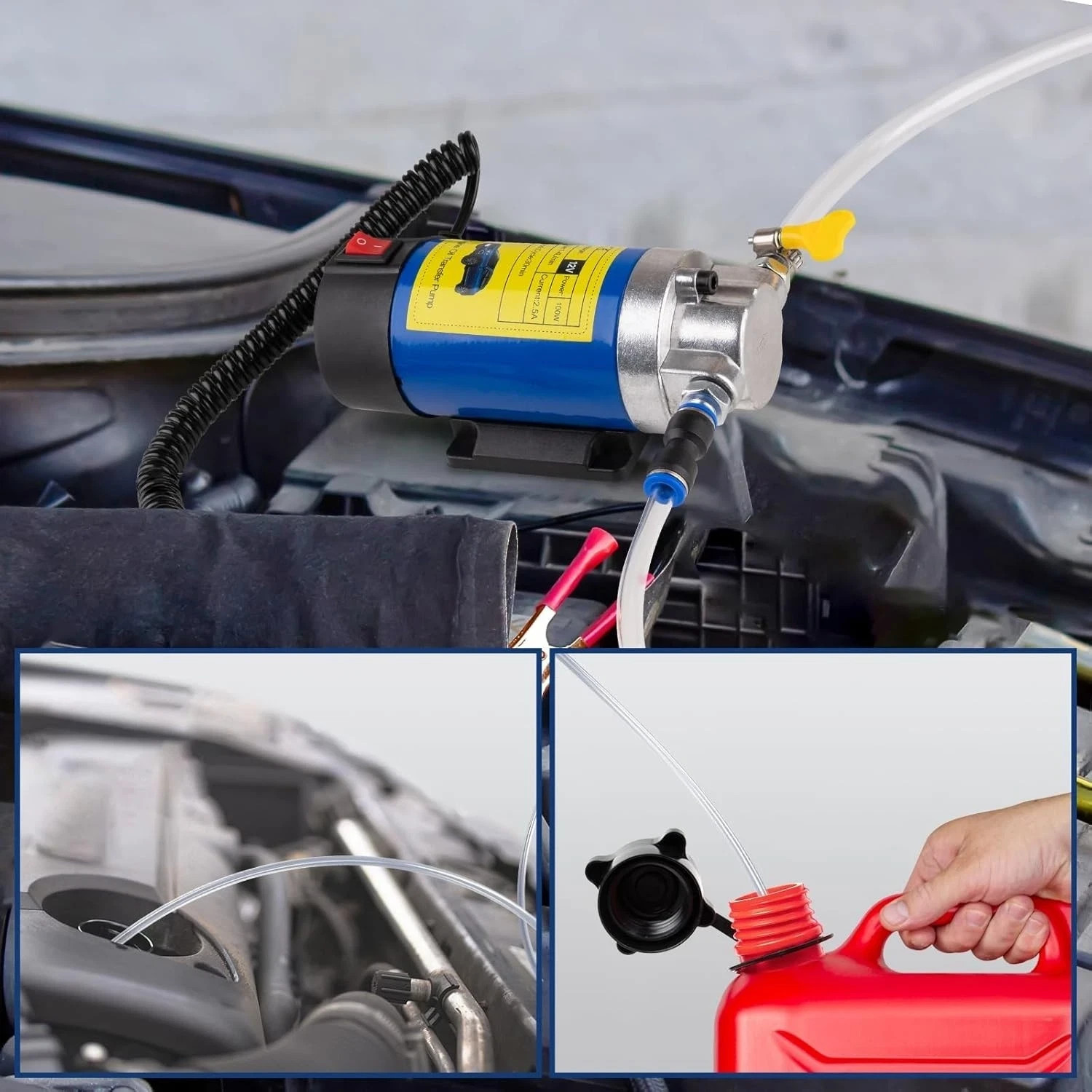 12V Electric Oil Extractor Pump for Engine Oil & Fluid Transfer 100W