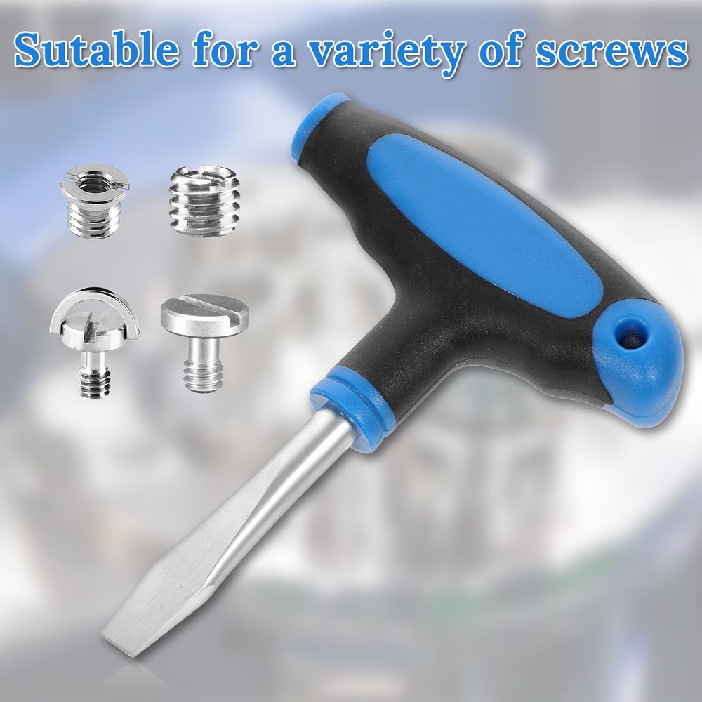 T Handle Flat Head Screwdriver, 10mm Wide Flathead Screwdriver with Blue