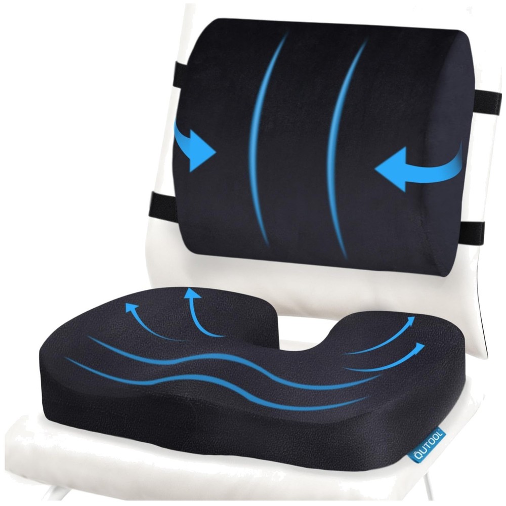 Ergonomic Seat Cushion & Lumbar Support Set