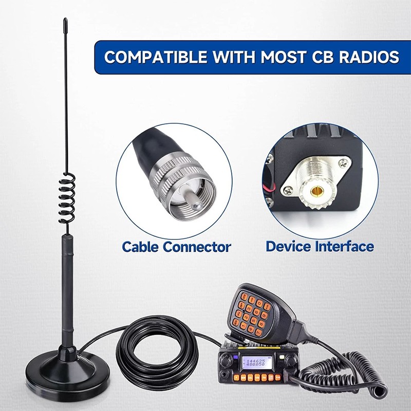 27MHz Antenna Magnetic Mount PL259 & BNC Male For Uniden President Car CB Radio