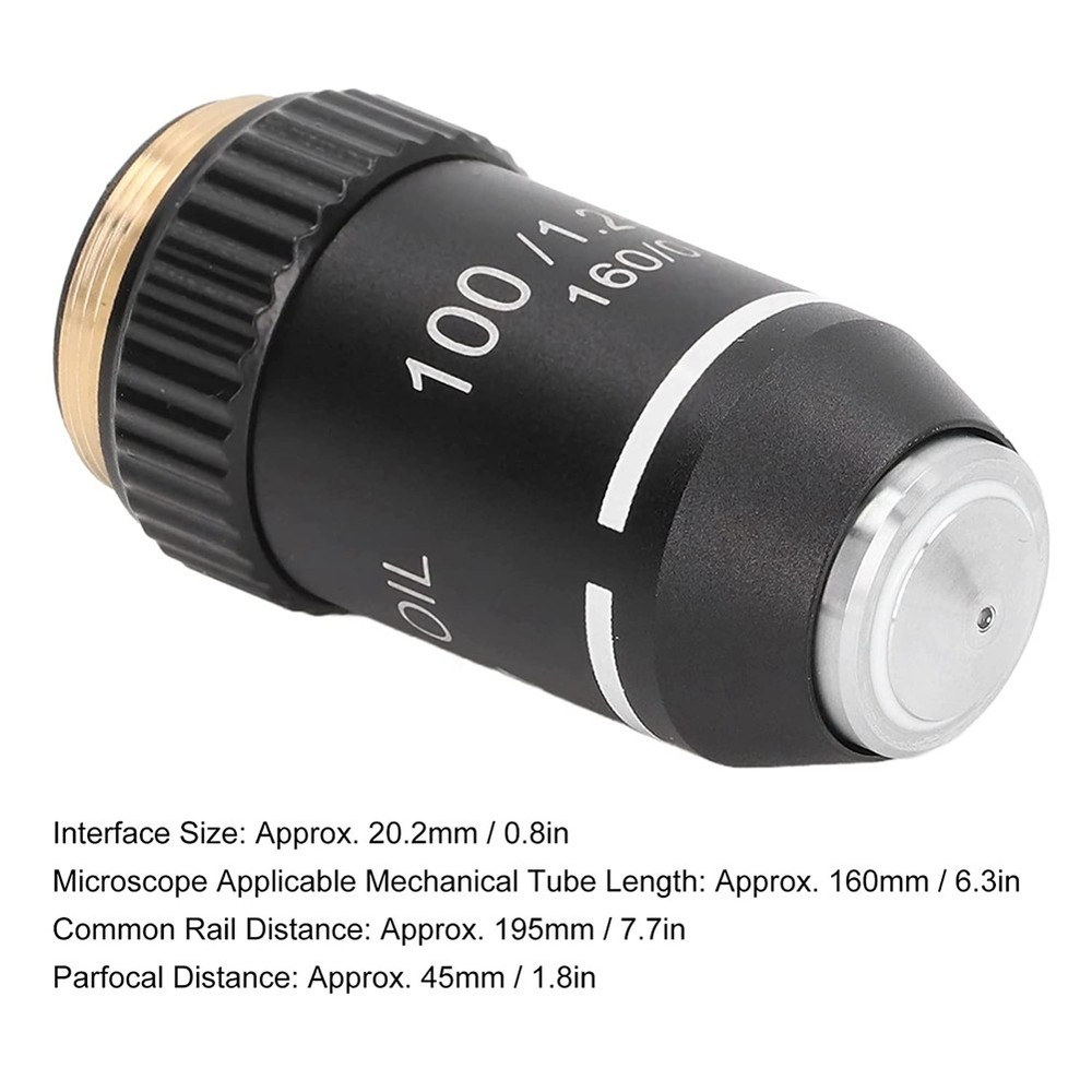 Biological Microscope Objective, 195 Achromatic Black Objective 100X 9947