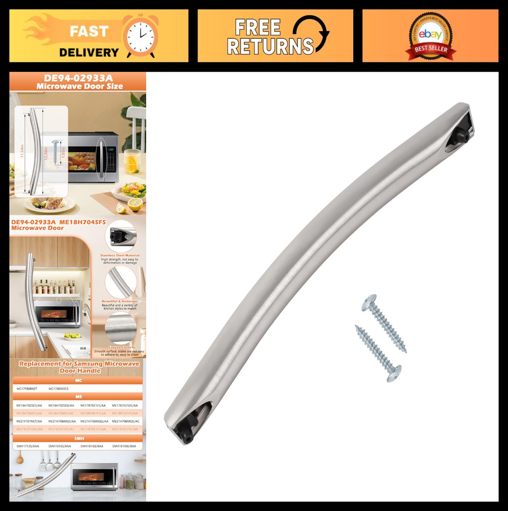 Microwave Door Handle Replacement Compatible with Samsung Models - Durable & Eas
