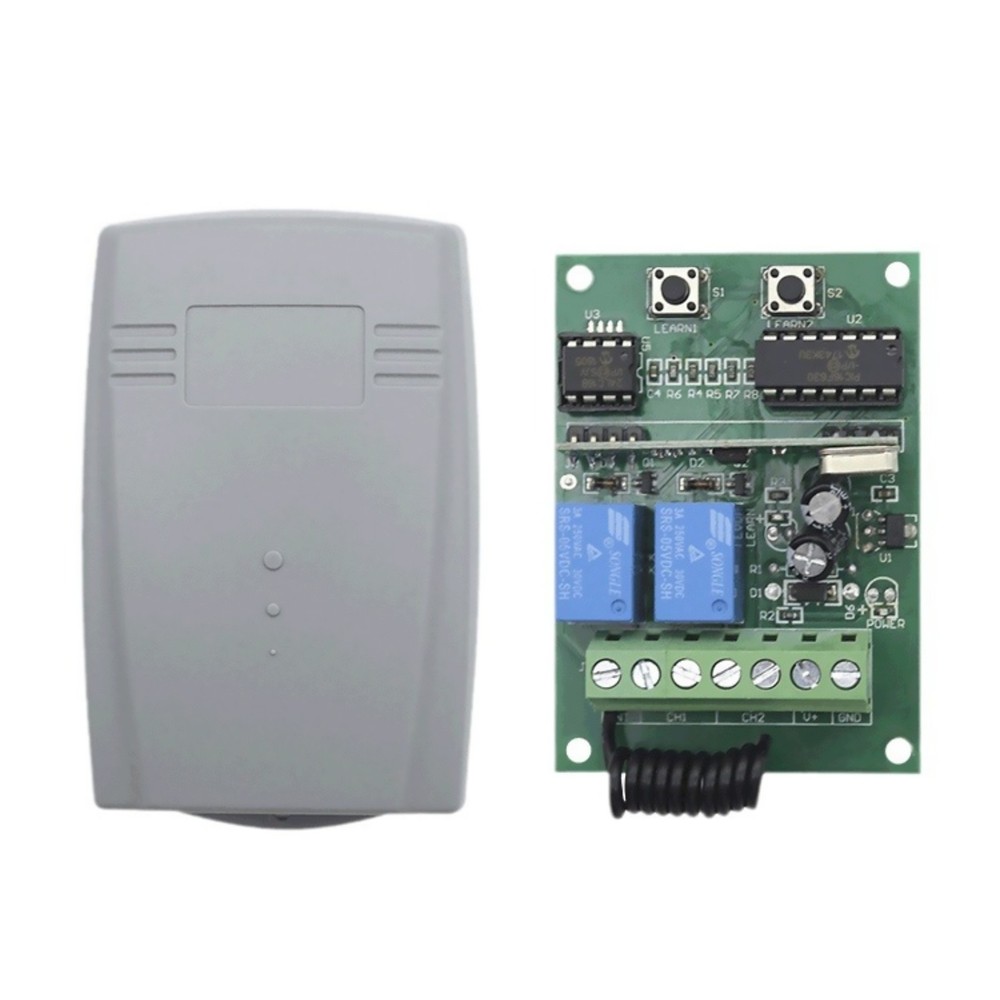 Rolling Code Universal 2-Channel Remote Control Switch Receiver Motor