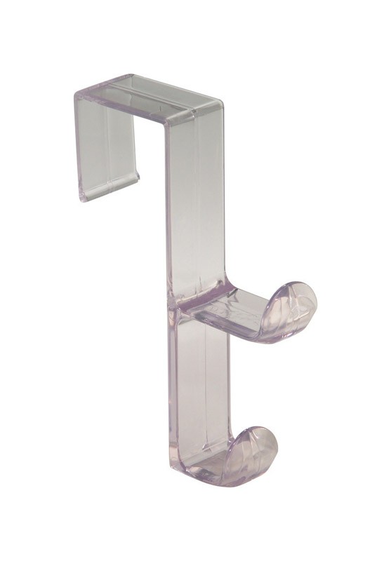 InterDesign 16100 Clear Plastic Double Over The Door Hook