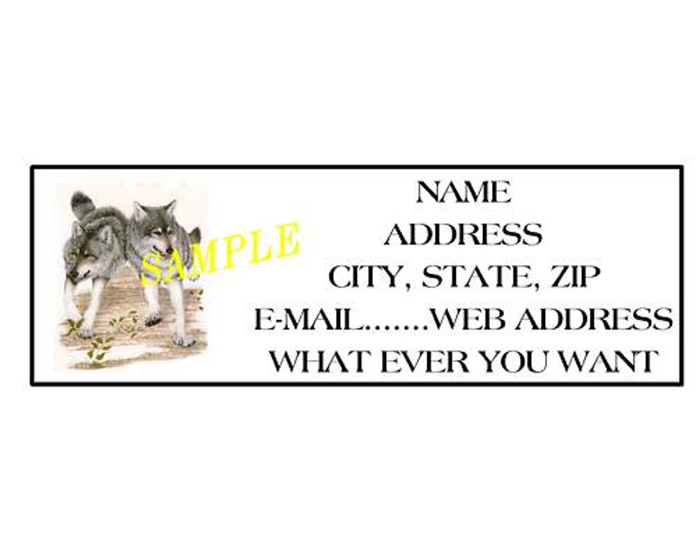 WOLF  ADDRESS LABELS COOL!!! #3