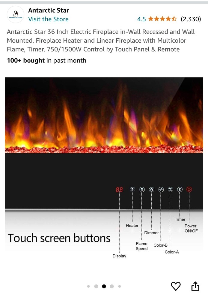 wall mount electric fireplace heater