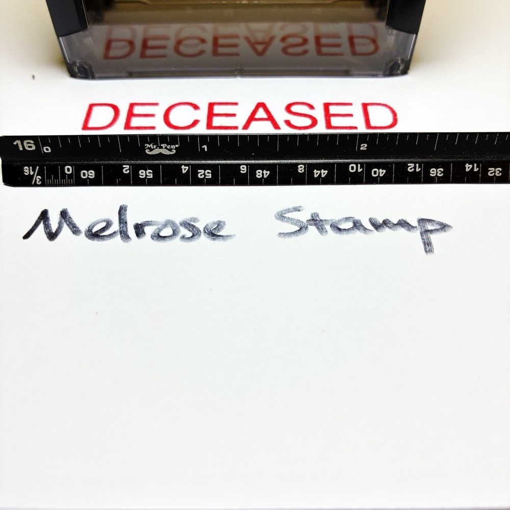 Deceased Rubber Stamp Red Ink Self Inking Ideal 4913