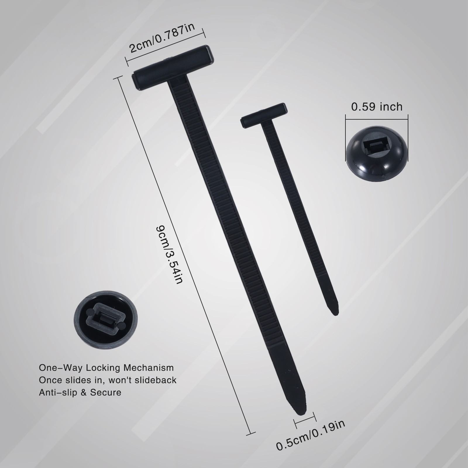 NEW 50PCS Nylon Universal Cable Tie Buckle+Self-Locking Nylon Zip Ties Holder