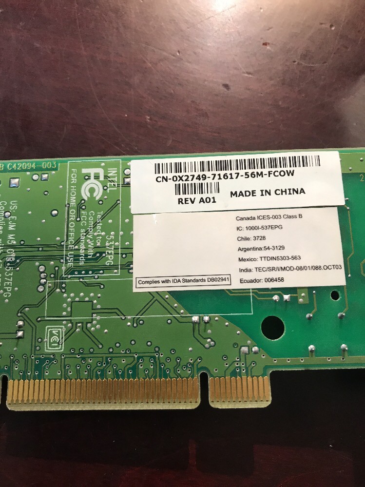 Intel PCI Modem KB581604/02