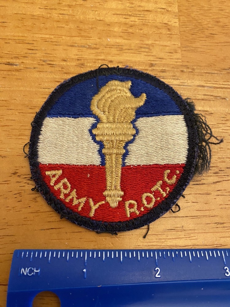 US Army ROTC Patch Red White Blue Torch INV5234