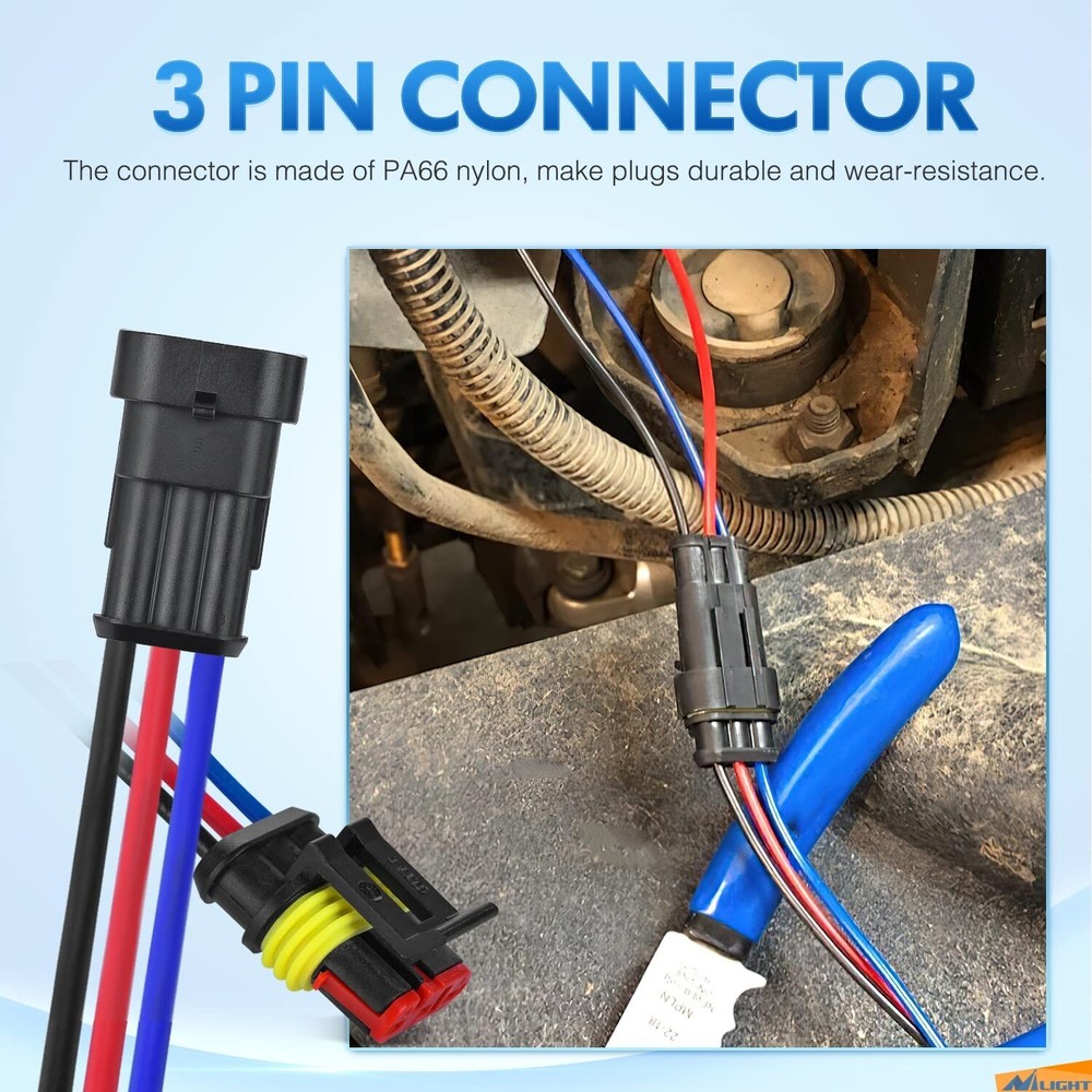 Nilight 3Pin Electrical Wire Connectors Male and Female Plug Socket Disconnect