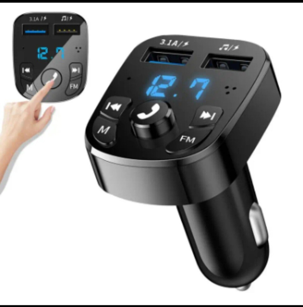Wireless Bluetooth MP3 Player With FM Transmitter  & USB Port Charger (1 pk)