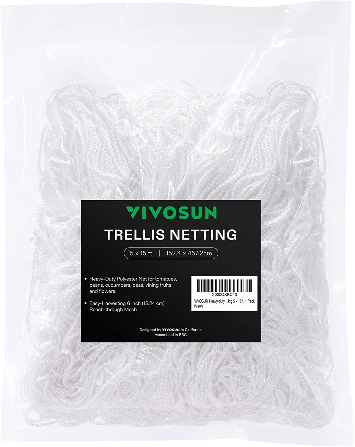 Heavy-Duty Polyester Plant Trellis Netting 5 x 15ft /5x30 ft
