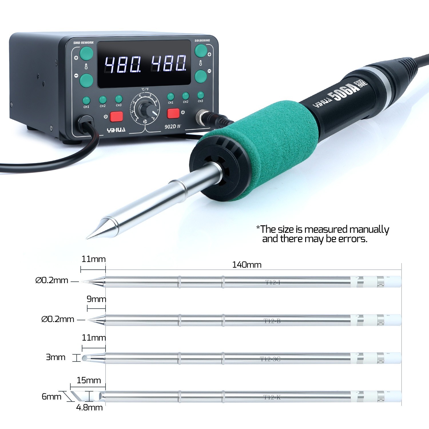 YIHUA 902D-IV 775W T12 Soldering & Hot Air Desoldering Rework Station Digital