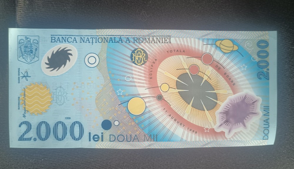 Commemorative Romanian 1999 Solar Eclipse lei Bank Note