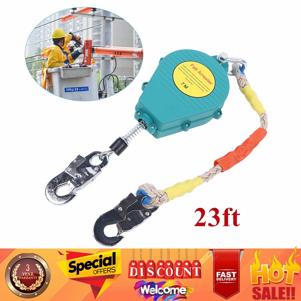 Self Retracting Lifeline 23 ft Fall Arrester Fall Protection Fall Arrestor Tool
