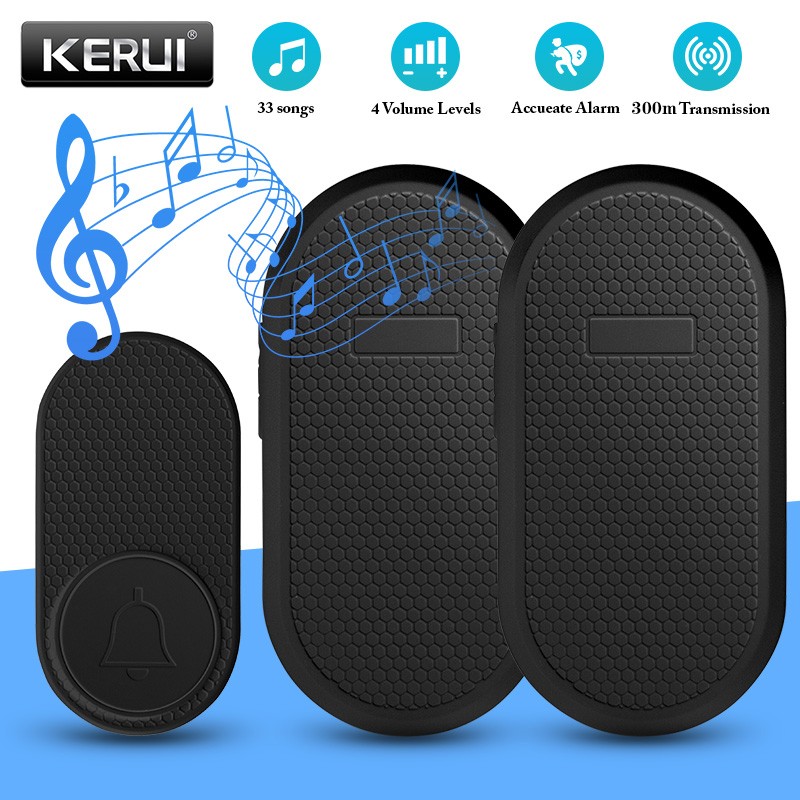 1000FT Wireless Doorbell Waterproof 2 Plugin Receiver Adjustable Volume 33 Chime