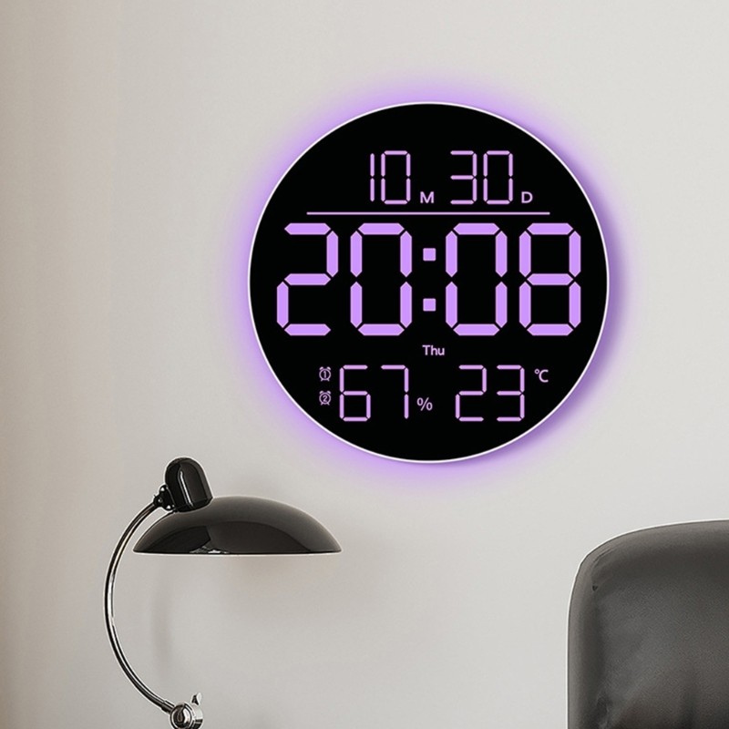 Color Clock Oversized Temperature Display