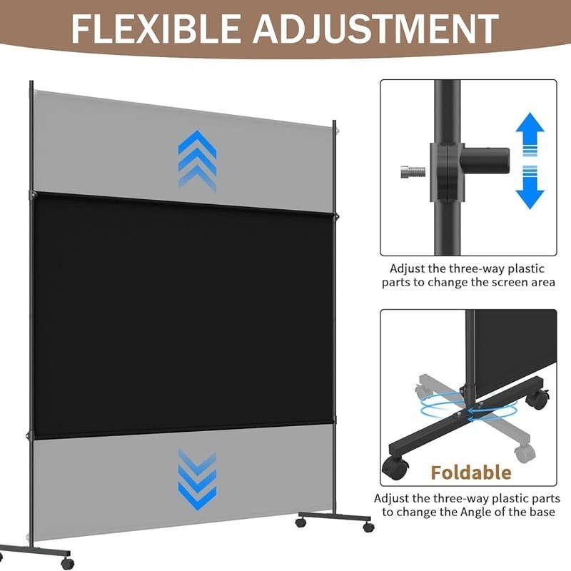 Mobile Room Divider W/ Locking Caster Wheels Office Classroom & Studio Use