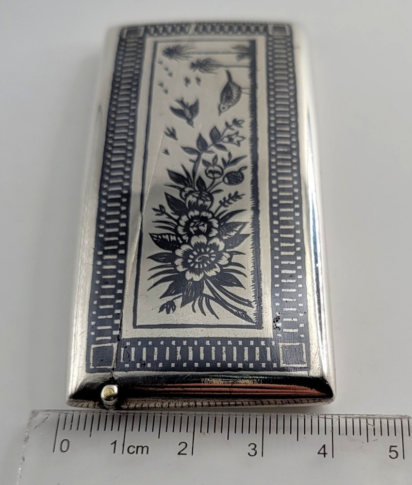 NIELLO CARD CASE - OTTOMAN - RUSSIAN - TURKISH - SOLID SILVER IRAQ MARSH ARAB