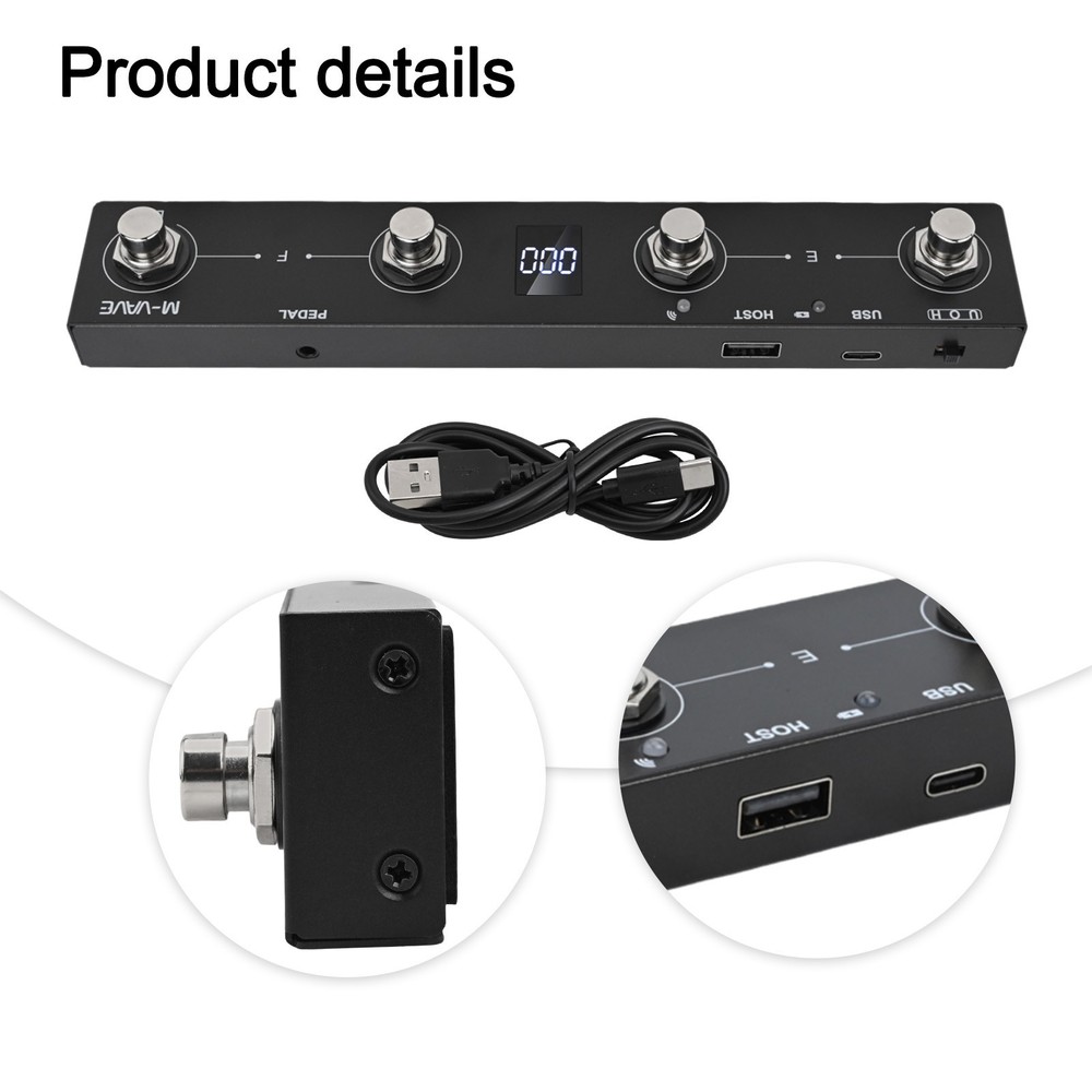 For MIDI Footswitch Controller Rechargeable 4 Buttons For-Musicians For MVAVE