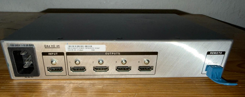 Extron DA4 HD 4K 4-Output HDMI Distribution Amplifier