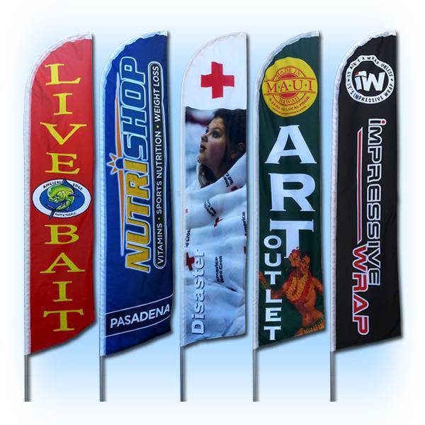 15' Full Color Custom Tall Swooper Advertising Flag Feather Banner Digital Print