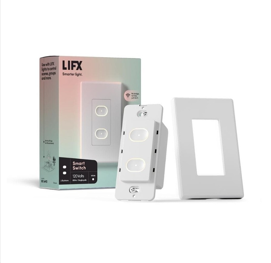 LIFX 2-Button Smart Switch in-Wall Wi-Fi Smart Switch White