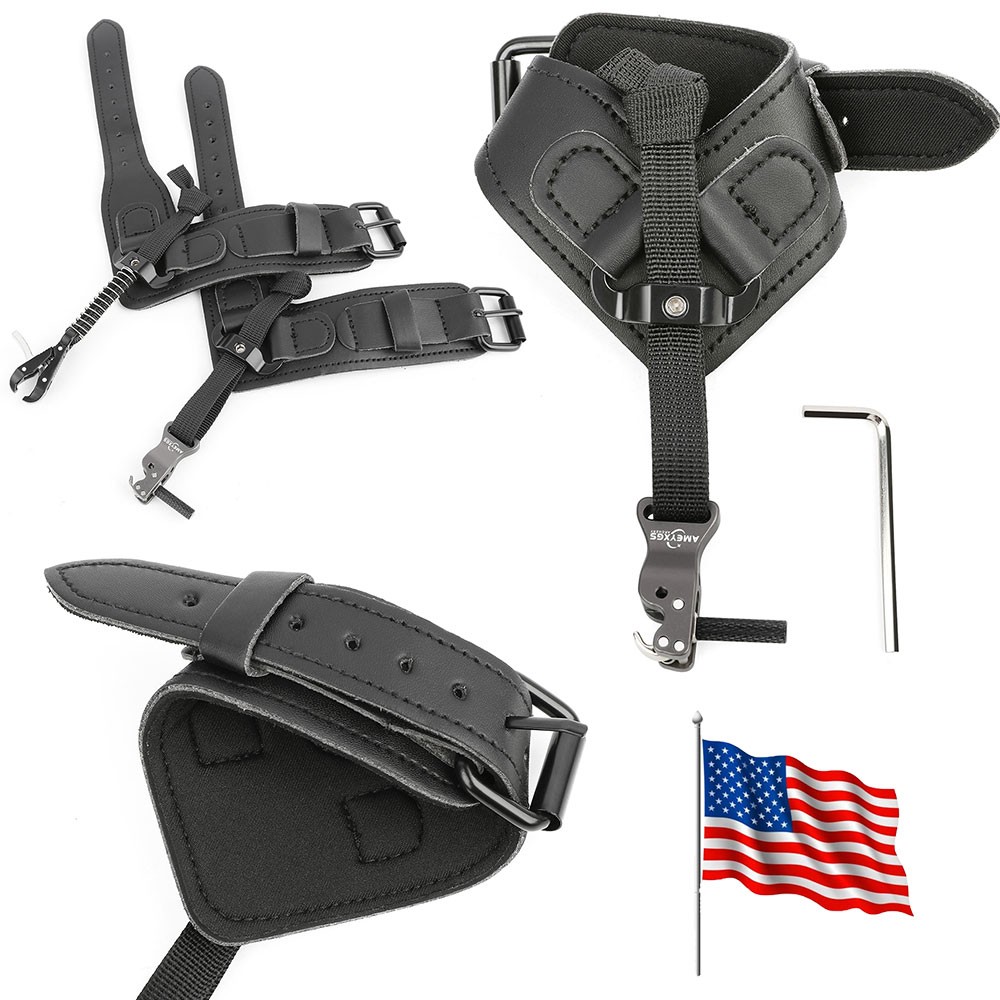 Archery Compound Bow Wrist Strap Release Aids Finger Hook Trigger Hunting Target
