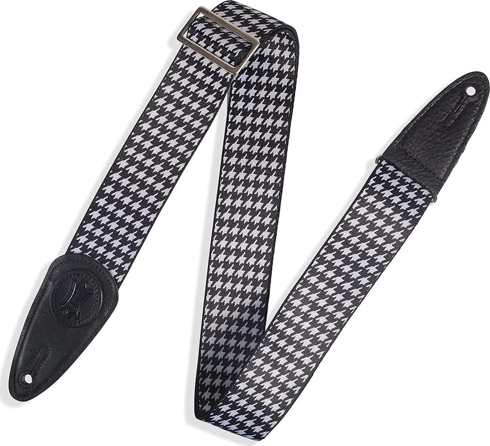 Levy's 2" Wide Sublimation Houndstooth Pattern Guitar Strap (MSSHN8-BLK)