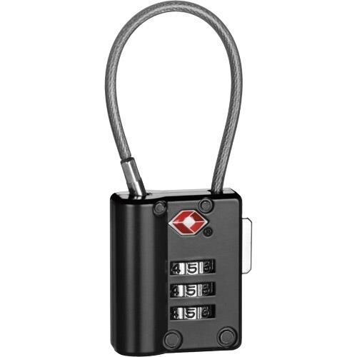 Travel Smart TSA Approved 3-Dial Combination Cable Luggage Lock  - Black #6187