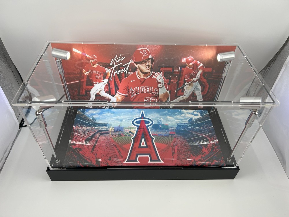 Mike Trout - Angels - Custom 2-3 Card PSA Display Case W/ LED Lights