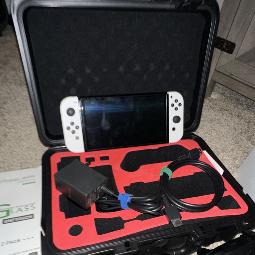 Nintendo Switch OLED Console Bundle with Controllers and Carrying Case